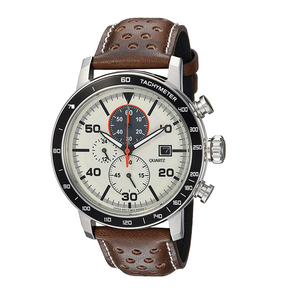Montre Homme Quartz de Haute Qualité en Acier Inoxydable Multifonctionnelle avec 6 Aiguilles, Verre et Bracelet en Cuir de 20 mm – Nouvelle Collection Tendance - Product Image 1