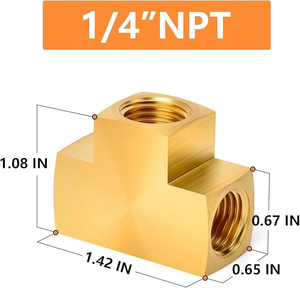 Boeray RP4020 Conexión en T forjada de igual diámetro con rosca NPT macho y superficie pulida para válvulas hidráulicas industriales y aire de semirremolques - Product Image 6