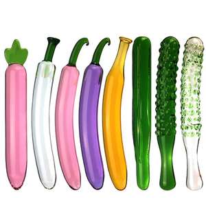 Adult Sexspielzeug Obst Set Transparent Glas geformte <span class=keywords><strong>Penis</strong></span> Weibliche Masturbation Fabrik Großhandel Boxed Packaging - Product Image 5