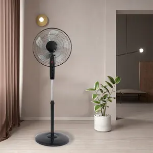 Văn phòng giá rẻ Giá bán buôn đen kim loại nướng tốc độ cao 16 inch sàn điện dao động đứng Fan