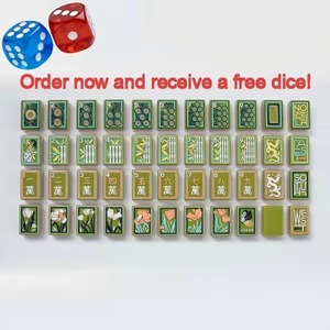 Juego de Fichas de Mahjong Americano <span class=keywords><strong>Fengcai</strong></span> 2026 de Acrílico de Alta Calidad, Color Rosa Pálido y Blanco, Diseño de Loto, Arte Moderno, 4 Capas, Entretenimiento - Product Image 3