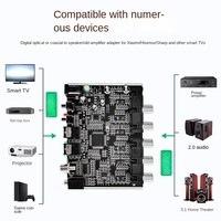 Decodificador de Audio Digital DTS Dolby de Fibra Óptica, 5.1 Canales, AC-3, Fuente PCM/Coaxial a Analógica, Modelo Separador