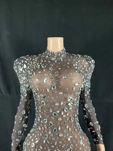 NOVANCE Y2201-B Nouvelles technologies <span class=keywords><strong>Vêtements</strong></span> Femmes Robe noire transparente étincelante <span class=keywords><strong>de</strong></span> diamants Robe <span class=keywords><strong>de</strong></span> <span class=keywords><strong>mère</strong></span> <span class=keywords><strong>de</strong></span> <span class=keywords><strong>la</strong></span> <span class=keywords><strong>mariée</strong></span> Cérémonie Fête - Product Image 2