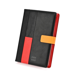 Agendas Ejecutivas de Lujo 2025, Cuero PU Negro Marrón con Tapa Dura, Tamaño A5, Planificador Mensual con Cierre Magnético, Bolígrafo, Encuadernación Térmica - Product Image 1