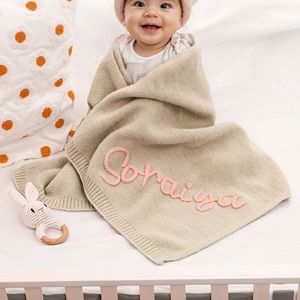 Couverture en <span class=keywords><strong>coton</strong></span> brodée à la main personnalisée, double design, toutes saisons, pour la sieste des bébés et l'utilisation sur le canapé - Product Image 4