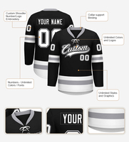 Jersey Hoki Es Unisex Sublimasi Cepat Kering dan Bernapas dengan Logo Tim yang Dapat Disesuaikan dan Bordir, Logo Kustom OEM/ODM