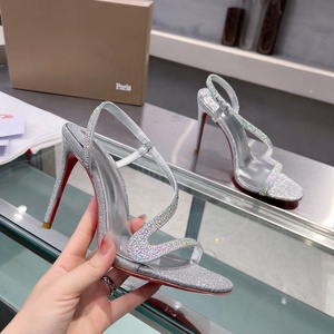 Sandales <span class=keywords><strong>compensées</strong></span> <span class=keywords><strong>noires</strong></span> à bout pointu et semelles rouges pour femme – <span class=keywords><strong>Chaussures</strong></span> de soirée tendance pour le défilé - Product Image 3