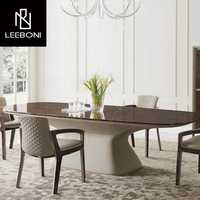 Ensemble de meubles de salle à manger moderne table à manger familiale de luxe italienne populaire avec 6 chaises