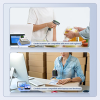 Lecteur de codes-barres 2D portable USB JR-835D, scanner de documents 1D/2D filaire, lecteur automatique de codes QR, PDF417, Data Matrix, paiement mobile