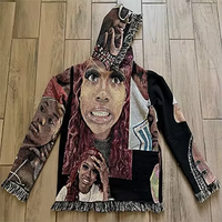 Pull à capuche en jacquard tissé pour homme, vente chaude, automne, streetwear, pull à capuche, vente en gros ODM