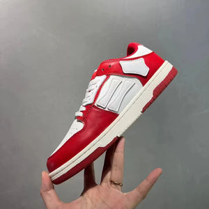 Top-level design custom-made retro red and white striped lace-up sports <b>shoes</b> with high-quality breathable mesh upper - Product Image 4