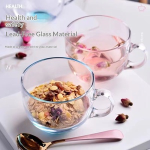Tasse à thé et lait de soja en verre sans plomb avec poignée, design minimaliste, pour le <span class=keywords><strong>petit</strong></span>-<span class=keywords><strong>déjeuner</strong></span> et le café à domicile (vente en gros) - Product Image 2