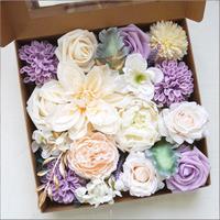 Kunstbloemen van zijde, paarse bloemen met stelen, DIY voor bruidsboeketten, tafeldecoraties, arrangementen, babyshowers en huisdecoratie