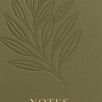 Ensemble cadeau de carnet vert olive avec design de feuille en relief, journal minimaliste en cuir PU et stylo beige dans un coffret cadeau