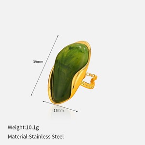 Anello Regolabile in Acciaio Inossidabile da Donna Chen He Jewelry, Stile Europeo e Americano, di Nicchia, di Alta Gamma, Senza Colori, Aperto, per Instagram - Product Image 4