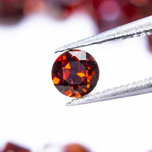 Round square Otc double checkerboard cutting 0.8 ~ 6.0 mm natural red garnet loose gemstone for jewelry setting