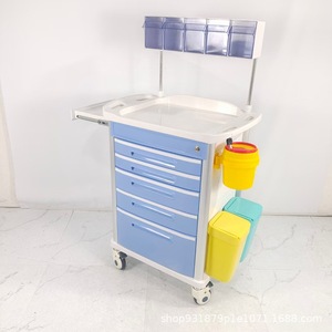 Chariot d'hôpital avec doubles poubelles et tiroirs pour chariot de perfusion ambulatoire, équipement médical, matériau ABS, 890x520x824mm - Product Image 1