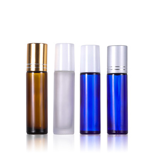 LingKa LK01 10ml Brown Clear Glass Cylinder Essential Oil Roll-on <b>Bottle</b> with Bamboo Cover for Perfume & Massage - Product Image 2