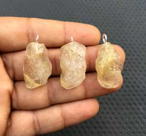 Top Qualité Naturel Doré Rutile Non Traité Pierre Précieuse Brute 3 Pièces 92.5 En Argent Sterling À La Main Pendentif En Gros - Product Image 3