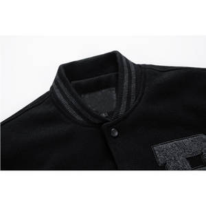 Chaqueta Varsity para Hombre con Bloques de Color y Parches, Mangas de Cuero, Hombros Caídos, Casual, Manga Larga, Bolsillos con Cremallera, Otoño Invierno, Ecológica - Product Image 2