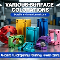 Pièces usinées CNC anodisées arc-en-ciel personnalisées, composants en aluminium de précision, finition couleur, fabricant OEM