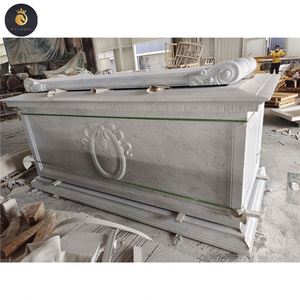 EV diseño personalizado Cararra mármol blanco suministros funerarios lujo tallado a mano ataúd polaco ataúd directo de los fabricantes - Product Image 4