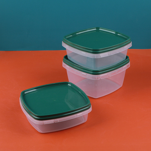 Hengmaster 500g Bac à légumes en plastique Rectangle Salade Bol étanche Micro-ondes Décongélation Réfrigérateur Bac à légumes - Product Image 3