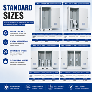 Baño Portátil Nuevo, Cabina <span class=keywords><strong>de</strong></span> Baño Prefabricada para Exteriores con Estructura <span class=keywords><strong>de</strong></span> Acero Resistente para Eventos y Construcción - Product Image 4