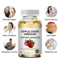 Vinaigre de cidre biologique halal, ACV, brûleur de graisse, produits capillaires, supplément, capsules molles de vinaigre de cidre en vrac pour la minceur