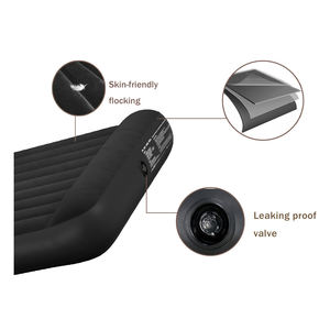 Cama de aire inflable de un solo tamaño, 191x99x25, con flocado superior, de PVC ecológico, tamaño queen, color negro - Product Image 2