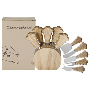 มีดเนยด้ามไม้ลายต้นคริสต์มาส 6 ชิ้น พร้อมที่วาง สำหรับชีสและชาร์กูเตอรี  โลโก้สั่งทำได้ - Product Image 2