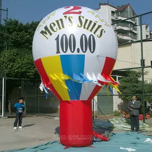 3至8米高的户外男士西装广告充气地面气球，周围用最好的尼龙制成的旗帜