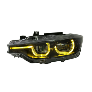 Vente en gros de phares de voiture pour BMW F30 F35 2012-2018, design amélioré Shadow Line noir, DRL jaune et blanc - Product Image 5