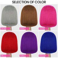 Wig Bob Biru rambut manusia 13x4 HD renda depan Wig pendek Bob renda Wig Frontal untuk hitam wanita tanpa lem kepadatan 180%
