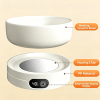 USMILEPET Nouveauté Bol d'eau chauffant en céramique 700ML pour animaux de compagnie, température constante intelligente 24H, silencieux comme un murmure pour chats et chiots