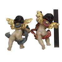 Ensemble de figurines murales ZICOM Ange Gardien avec harpe et luth, origine Allemagne, 22 cm, décoration de Noël (9069-E012)