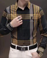 Tissu de chemise pour hommes prêt à expédier, en bambou, polyester et élasthanne, teint en fil, à rayures, style professionnel, infroissable