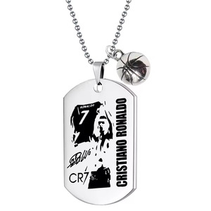 Collana con Ciondolo in Acciaio Inossidabile di Lionel Messi e <span class=keywords><strong>Cristiano</strong></span> <span class=keywords><strong>Ronaldo</strong></span>, Gioielli per Tifosi della Coppa del Mondo di Calcio - Product Image 6