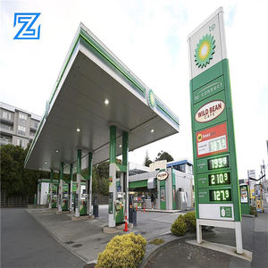 중국 ZZC 공간 프레임 철강 구조 주유소 캐노피 건설 가격 판매 주유소 지붕 - Product Image 6