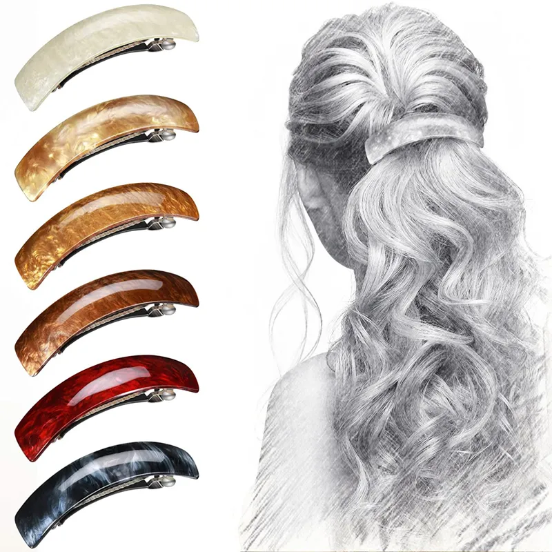 Offre Spéciale mode arquée acrylique épingles à cheveux tempérament Rectangle coloré cheveux accessoires printemps pinces à cheveux pour femme ou filles