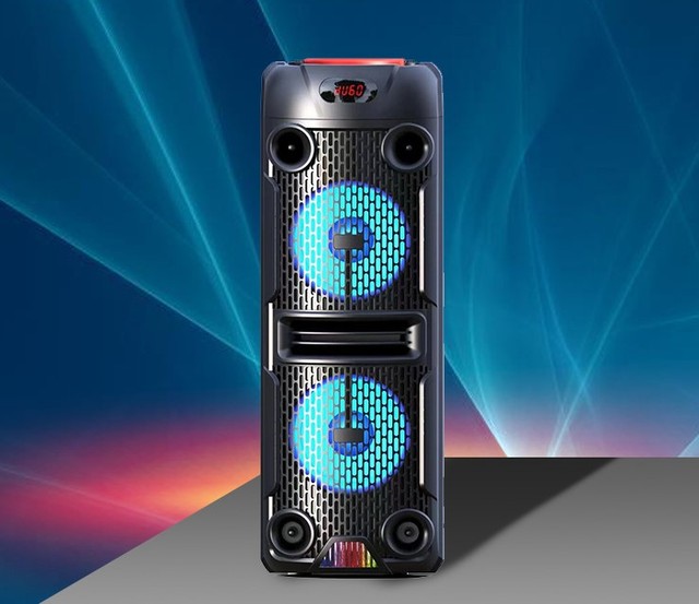 Dual 8.5 Inch Super Bass Party Boombox Outdoor Stage Speakers Smart Led Light/BT/TWS/Hi-Fi Portable Speakers
