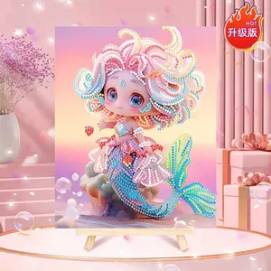 Venta promocional Kits de pintura de diamantes 5D para adultos principiantes hermosa sirena arte moderno pintura de diamantes