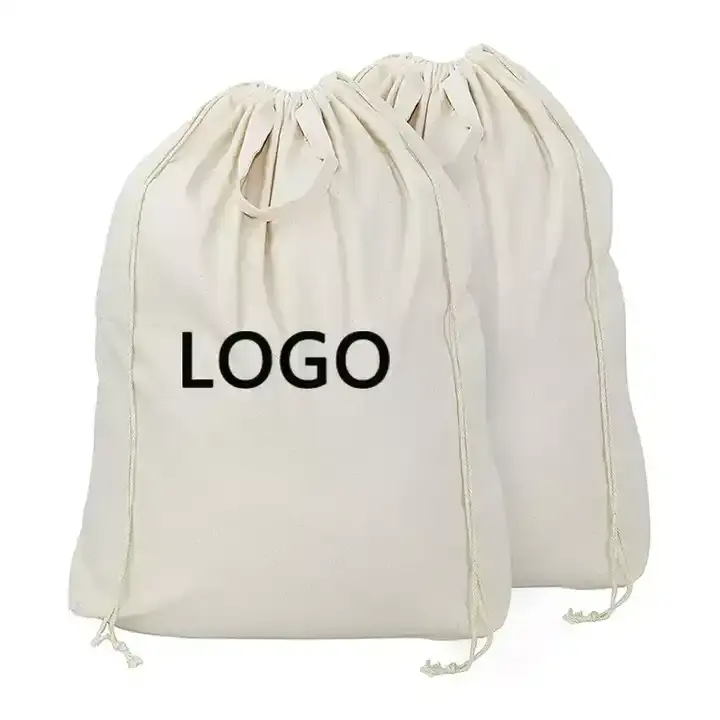 Borse con cordone in tela di cotone all'ingrosso Hn con Logo personalizzato