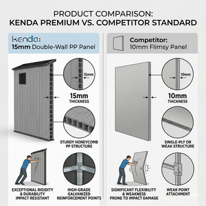 โรงเก็บของ KENDA GRANITE รุ่น Apex ขนาด 8x16 ฟุต - ความจุขนาดใหญ่พิเศษ, หน้าต่าง 4 บาน, รองรับการต่อขยายแบบโมดูลาร์ - Product Image 6