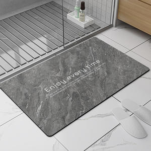 Alfombra de Baño Rectangular Gris Mármol, Antideslizante, Absorbente, Lavable a Máquina - Product Image 3