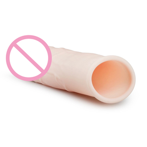 Estensore della manica del pene riutilizzabile, realistico testurizzato del rubinetto del cazzo del corpo-sicuro elastico, giocattoli per adulti per coppie di sesso maschile - Product Image 5