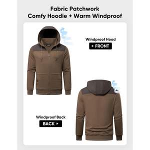 Veste à capuche d'automne décontractée et chaude avec cordon de serrage pour hommes, avec poches pour l'entraînement et la randonnée, sweat-shirt d'extérieur, collection 2025 - Product Image 2