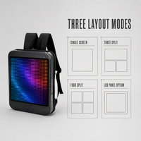 Sac à dos publicitaire numérique portable avec écran LED et LCD, dot-matrice, pour événements promotionnels en extérieur