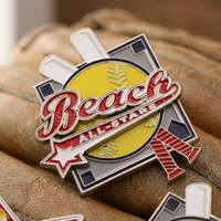 Badge en métal de haute qualité, émail dur et souple, sur le thème du baseball, design personnalisé, accessoires de mode, épingle de revers, broche