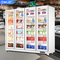 Congélateur vertical Bojin, congélateur commercial pour supermarché, congélateur vertical personnalisé pour la présentation d'aliments surgelés